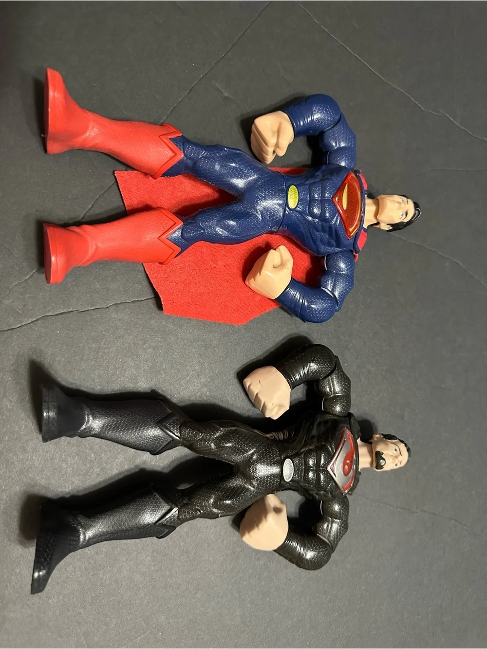 Mattel Blue & Red and Black Superhero Action Figure Duo